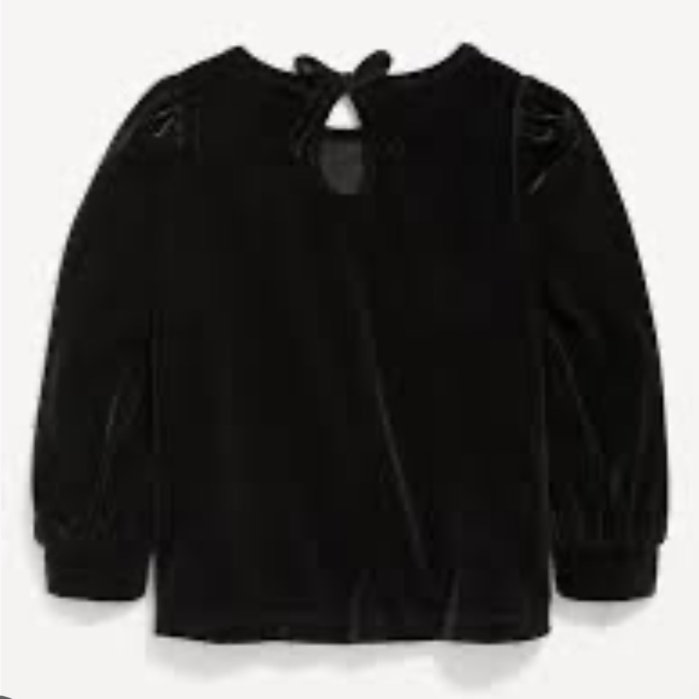 NWT Old Navy Puff-Sleeve Tie-Back Velvet Top for Toddler Girls 18-24 months